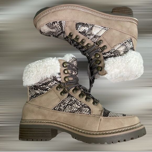 NEW JustFab Venice Hiker Lace-Up Boots Womens Sz 8.5 - Picture 6 of 11